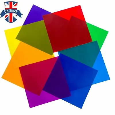 UK 20x20cm 8PCS Clear Color Gel Filter Pack For Yongnuo/Godox Studio Light XMAS • £11.59