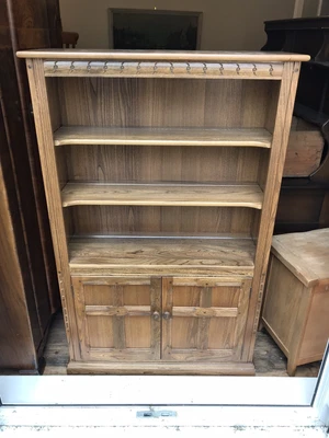 £325 • Buy ERCOL Grasmere Elm & Beech Country Style Display Cabinet Bookcase