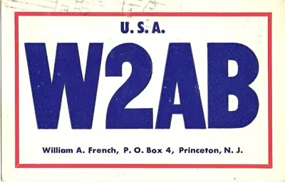 W2AB Princeton NJ Vintage 1962 QSL Post Card. Amateur (Ham) & CB Radio • $2.99