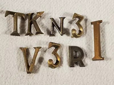 Lot Of 8 Solid Brass Letters With Pins Attached Vintage  • $14.95