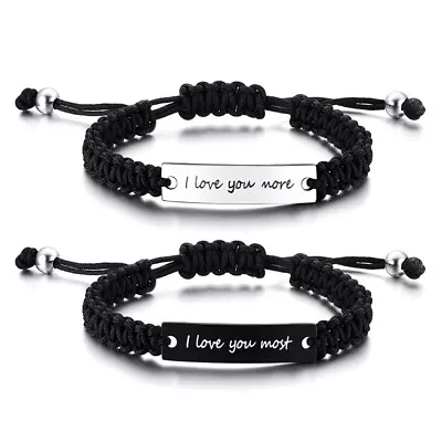 I Love You More/I Love You Most Couple Matching Bracelet Adjustable XMAS Gifts • $3.99