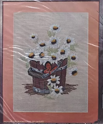 Vogart Crewel Creative Stitchery Kit Bucket Full Of Daisies Embroidery Flowers • $7.95