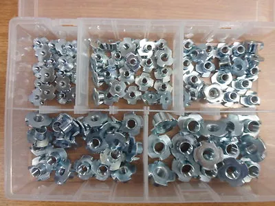 £17.49 • Buy 100 No, Assorted Pronged Tee Nuts, M4, M5, M6, M8 & M10, 4 Prongs, BZP.