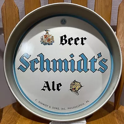 Great Condition Schmidts Philadelphia 13  Metal Tin Litho Beer Tray VINTAGE • $39.99