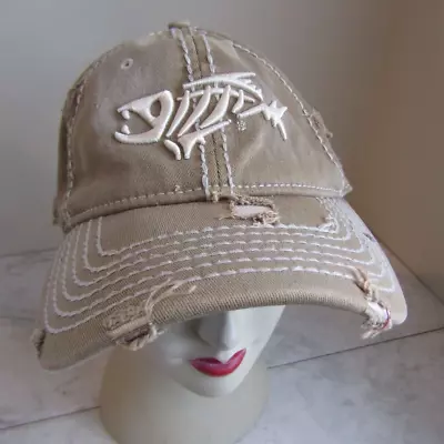 G. Loomis Brown Khaki Cotton Embroidered Logo A-Flex Baseball Cap Hat Men's OSFA • $6.99