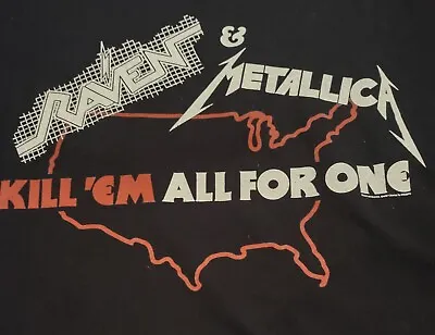 Metallica Kill Em All Tour Shirt Fastest Show On Earth Shirt Raven Medium • $19.99