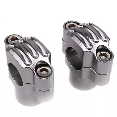 Motorcycle Handlebar Risers Handle Fat Bar Mount Clamps 22mm Adapters Set 1 Pair • $23.30