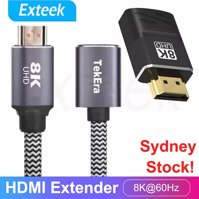 HDMI V2.1 Extender Extension Cable Adapter 8K@60Hz Male To Female HDTV Laptop PC • $8.95