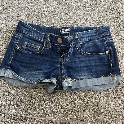 Mossimo Supply Co Womens Mid Rise Cuffed Blue Jean Shorts Size 3 • $0.99