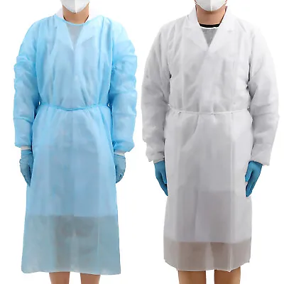 JMU Disposable Isolation Gowns PP Medical Gowns With Knitted Cuffs- 10/50/100Pcs • $17.99