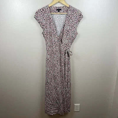 $39.99 • Buy J. Crew Wrap Midi Dress Size Small Pink Leopard Animal Print Work Career Office