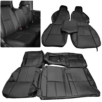 Front & Rear Seat Cover Set Fits Chevy Silverado GMC Sierra 2007-2013 Crew Cab • $172.89