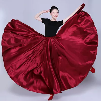 Women Latin Cha Cha Ballroom Dancing Dress Modern Tango Belly Flamenco Costume • £15.73