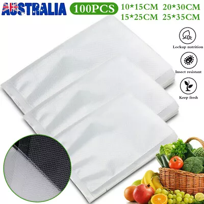 100PCS Vacuum Sealer Food Storage Bags Textured Strong Pouches Seal Embossed Vac • $16.99