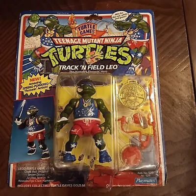 Playmates Toys TMNT Track N Field Leo 1992 MOC Ninja Turtles Figure Vintage • $89.99
