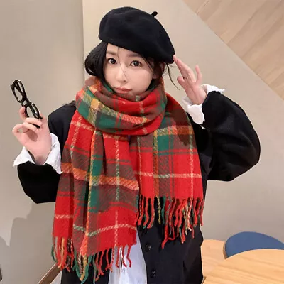 Women Men Long Winter Scarf Cashmere Wool Blend Wrap Soft Warm Rectangle Scarfs • £8.99