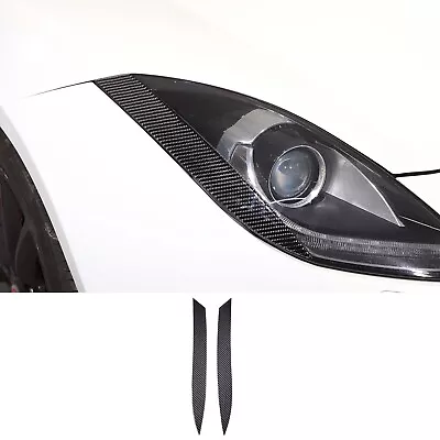 2PCS Carbon Fiber Headlight Eyebrow Trim Sticker Fit For Jaguar F-TYPE 2013-2022 • $40.99