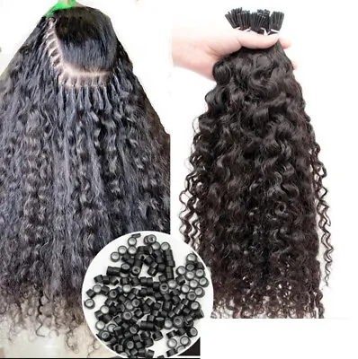 Pre Bonded Fusion Stick I Tip Curly Wavy 100% Remy Human Hair Extensions 70g • $119