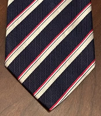 Dunhill London Blue Red Tan 100% Silk Men’s Neck Tie Made In Italy • $39.99