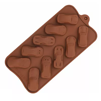 Chocolate Mould Cars 10 Grids Baking Candy Ice Cube Tray Jelly Mold Silicone • £2.59