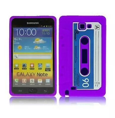 Cover Case Samsung Silicone Galaxy Note I9220 N7000 Cassette K7 Purple • $4.70