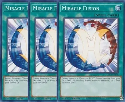 Yugioh - Miracle Fusion X 3 - 1st Edition LP - Free Holographic Card • $2.50