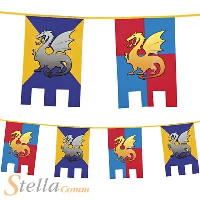 Knights & Dragons 6m Bunting Medieval Castle Fancy Dress Party Decoration • £5.99
