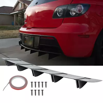 For MAZDA Speed 3 Rear Bumper Diffuser Carbon Fiber 5 Shark Spoiler Splitter Lip • $45.16