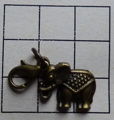 Vintage Tibetan Clip On Bronze Charm Zip Bracelet Cute Elephant Africa India • £3