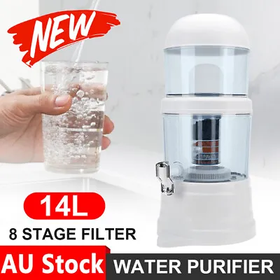 14L Benchtop 8 Stage Filter Water Purifier Ceramic Carbon Mineral Stone Silica • $42.95