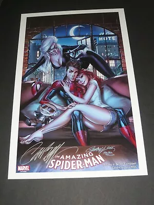 Peter Parker Blackcat Mary Jane Art Print  Signed By J Scott Campbell 11X17 • $49.99