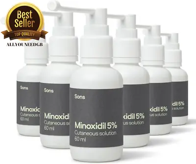 Sons Minoxidil 5% Cutaneous Solution Hair Regrowth & Thickener Hair Loss Men  • £26.22