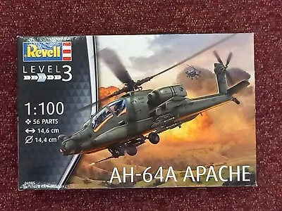 Revell 04985 1/100 Apache AH 64A Attack Helicopter Aircraft Plastic Kit  • £8.40