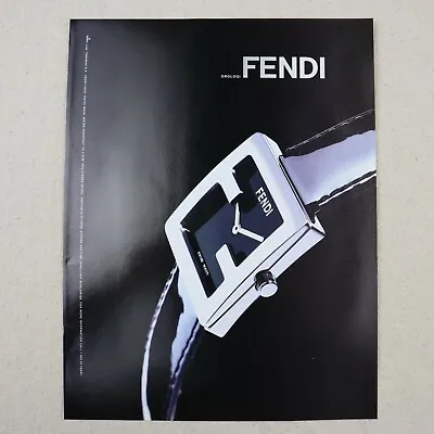 Vintage Fendi Watch Print Ad 2000 Paper Magazine Clipping 90s Fashion Swiss Made • $14.99