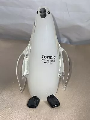 Murano Formia Studio Art Glass 5.5” Penguin Vetri Di Figurine Italy • $75