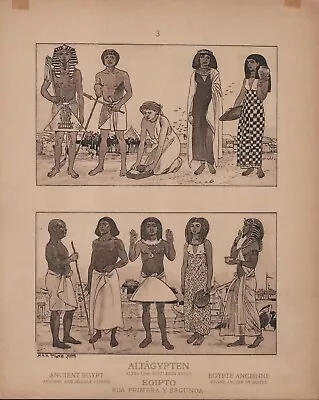 £10.15 • Buy Egypt - Ancient And Medieval Empire - Dress - 1925 Costume Plate
