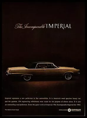 1964 Chrysler Imperial Crown Coupe 413 Cu. V-8 Engine 340 HP Vintage Print Ad • $9.95