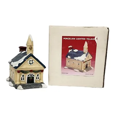 $14.99 • Buy Vintage 90s Christmas Snow Village House Porcelain Lighted Church Original Box
