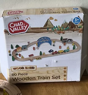 Chad Valley Wooden Train Set With Box ( The Bank Piece Is Missing) • £6.49