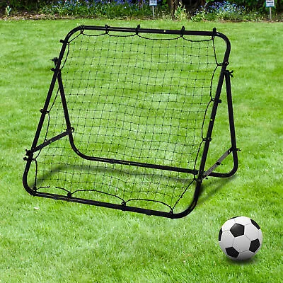 Rebounder Net Practise Soccer Kickback Target Goal Teens Adults Training Black • £19.99