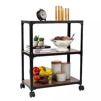 Mind Reader 3-Tier Rolling Bar Cart Microwave Stand Coffee Cart • $34.75