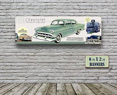 1954 Chevrolet Dealer Garage Banner 4 Door Four Sedan 210 Two Ten • $64.99