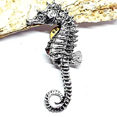 Seahorse Pin Badge Pewter Cute Brooch Pin Badge Made By Famous A R Brown UK Made • £5.95