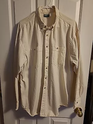 Vintage COLDWATER CREEK Shirt Mens XL Beige Long Sleeve Button Down Cotton Denim • $20