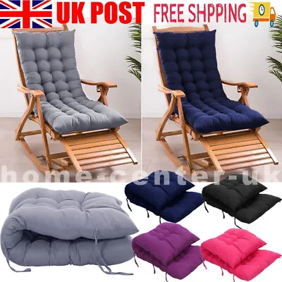 £11.94 • Buy Garden Rocking Deck Chair Tufted Cushion Outdoor Recliner Seat Pad Cover Cotton