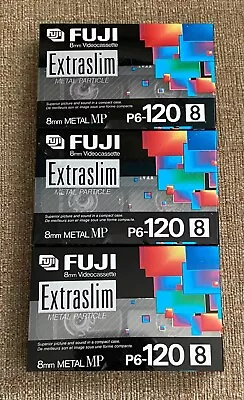 NEW 3 FUJI FILM P6-120 8mm Metal Video Cassette Camcorder Tapes • $12.99