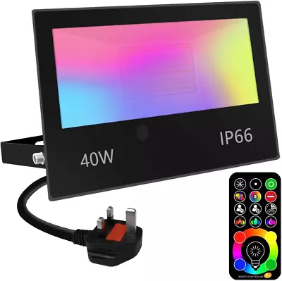 Jayool LED Floodlight Outdoor 50W 5000LM Flood Lights Colour Changing 120 RGB  • £21.48