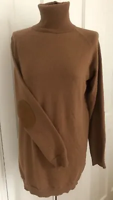Zara Tan Coloured Sweater/Dress Loose Fitting Patches 0n Elbows One Size • £15