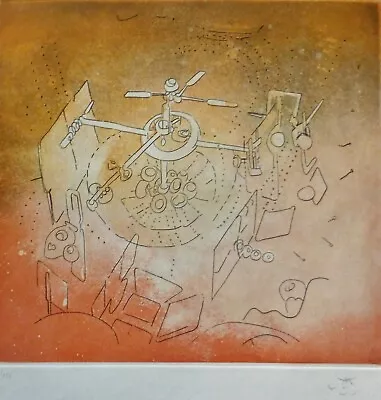 ROBERTO MATTA  L' AUTOAPOCALIPSE IV Etching Aquatint HAND SIGNED CHILEAN ARTIST • $695