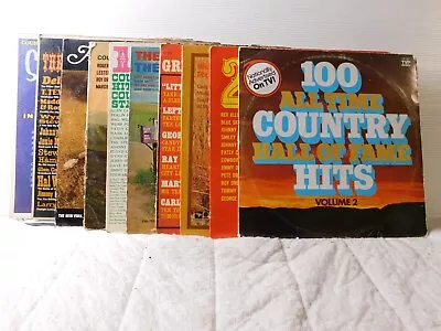 Bulk Lot Of 10  Vintage Country Music Compilation   33 Rpm Lps       Z71 • $10.30